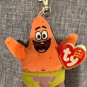 Vintage Ty Patrick Star Plush Keychain